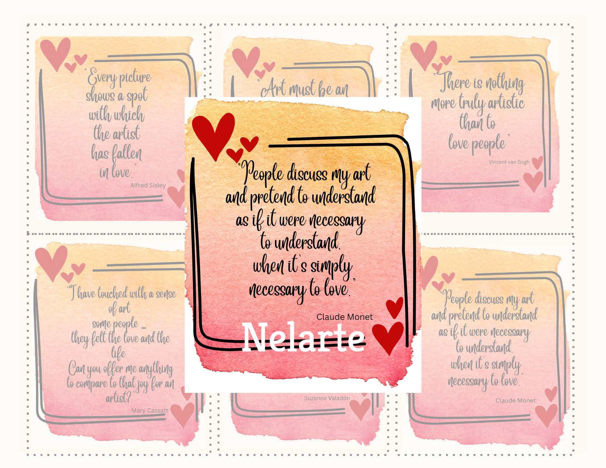 Artist Love Quotes: Printable Valentine's Day Cards-Blog-Nelarte